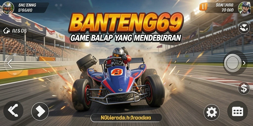 Tampilan seru dari gameplay BANTENG69 yang penuh aksi balap.