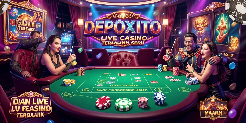 Screenshot gameplay DEPOXITO menampilkan dealer langsung dan interaksi pemain.