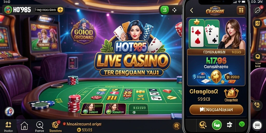 Tampilan menarik dari gameplay Live Casino HOT985.