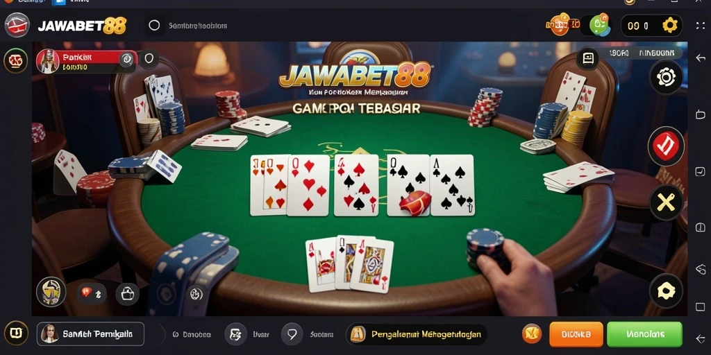Screenshot gameplay Poker di JAWABET88 yang menarik dan interaktif.