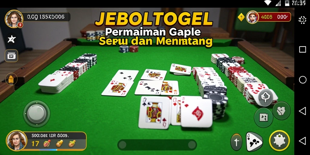 Screenshot gameplay JEBOLTOGEL menampilkan serunya bermain Gaple.