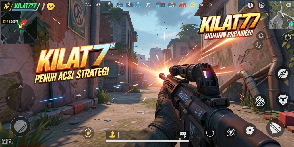 Tangkapan layar menunjukkan aksi menegangkan dalam KILAT77 dengan gameplay FPS intens.