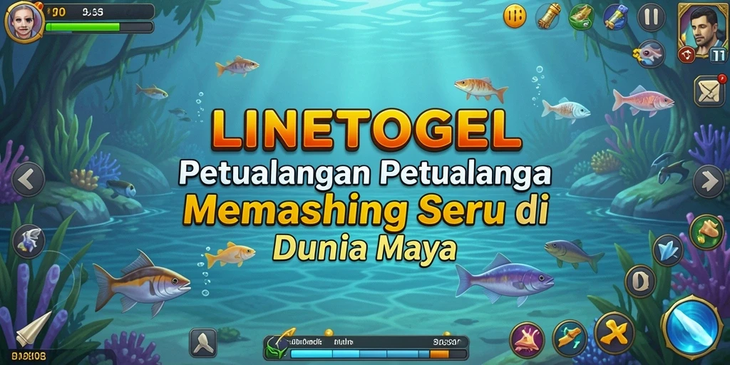 Screenshot gameplay LINETOGEL menampilkan aksi memancing yang mendebarkan.