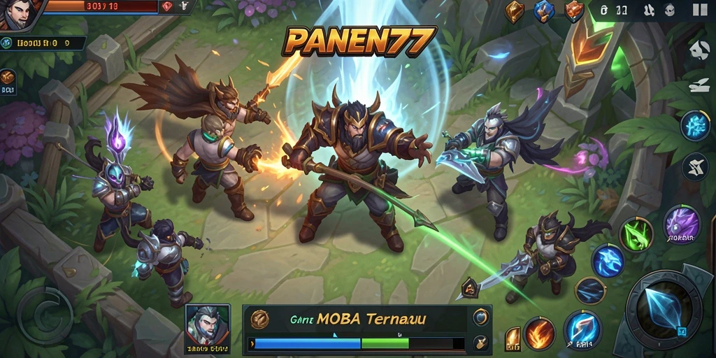 Tampilan seru dari gameplay <strong>PANEN77</strong> dalam mode pertempuran tim.