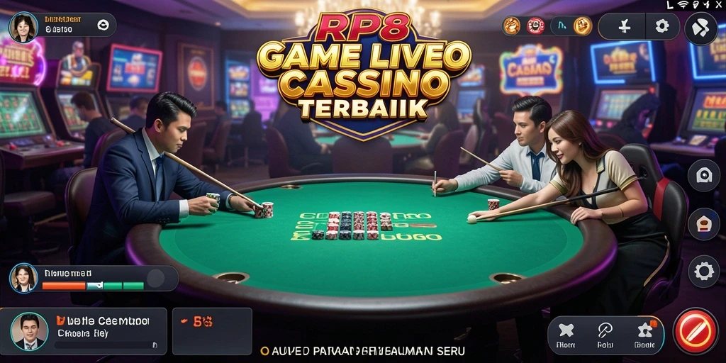 Screenshot gameplay RP8 menunjukkan momen seru permainan Live Casino.