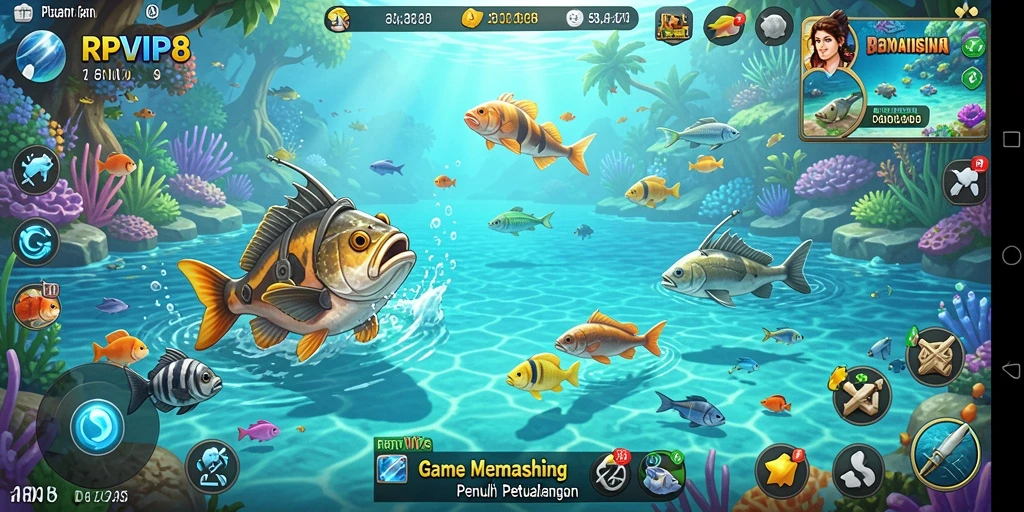Gameplay seru menangkap ikan di RPVIP8 dengan grafik menawan.