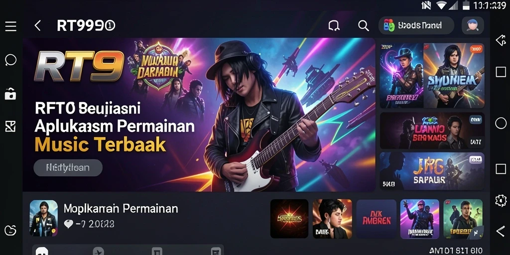 Tampilan gameplay RT99 menampilkan aksi permainan musik yang seru.
