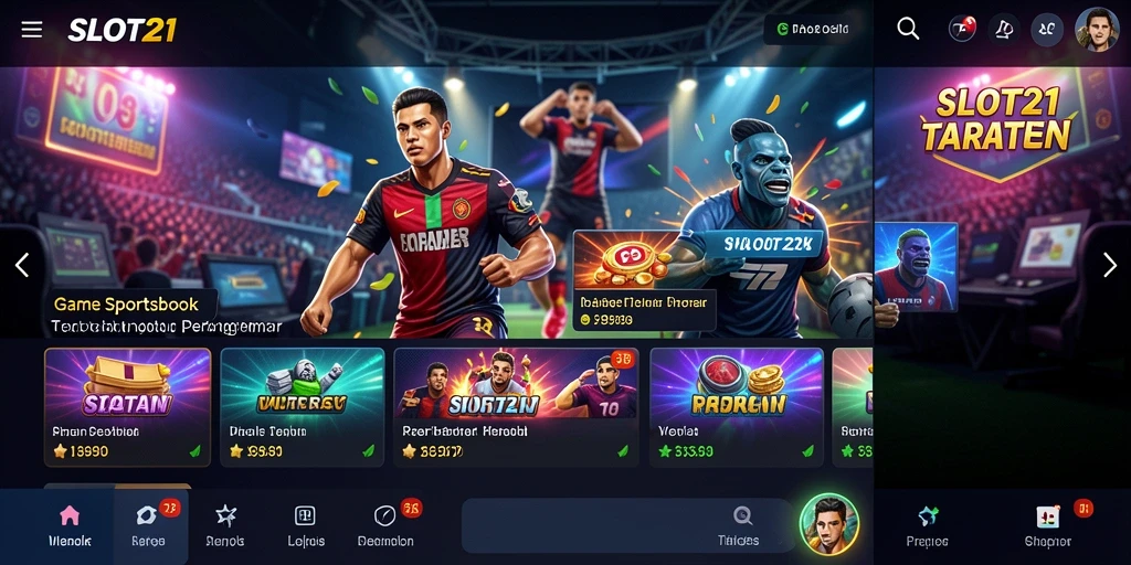 Tampilan menarik dari aplikasi SLOT21 dengan fitur taruhan olahraga.