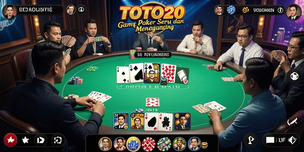 Tampilan permainan Poker yang mendebarkan di TOTO20.